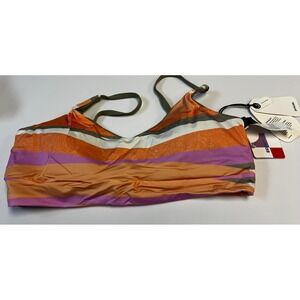 Prana Willow Falls Reversible Waves Striped‎ Swim Top Sz M NWT